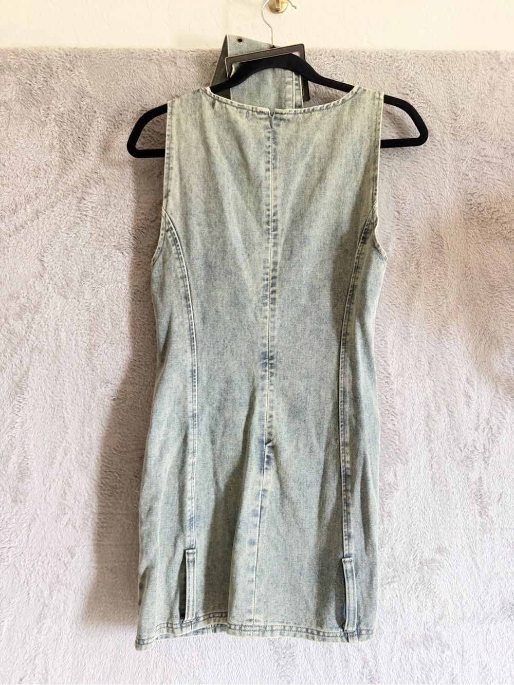 Peppermayo Dark Matter Sleeveless Denim Mini Dress with Front Buckle NWT 8 US - Picture 10 of 10